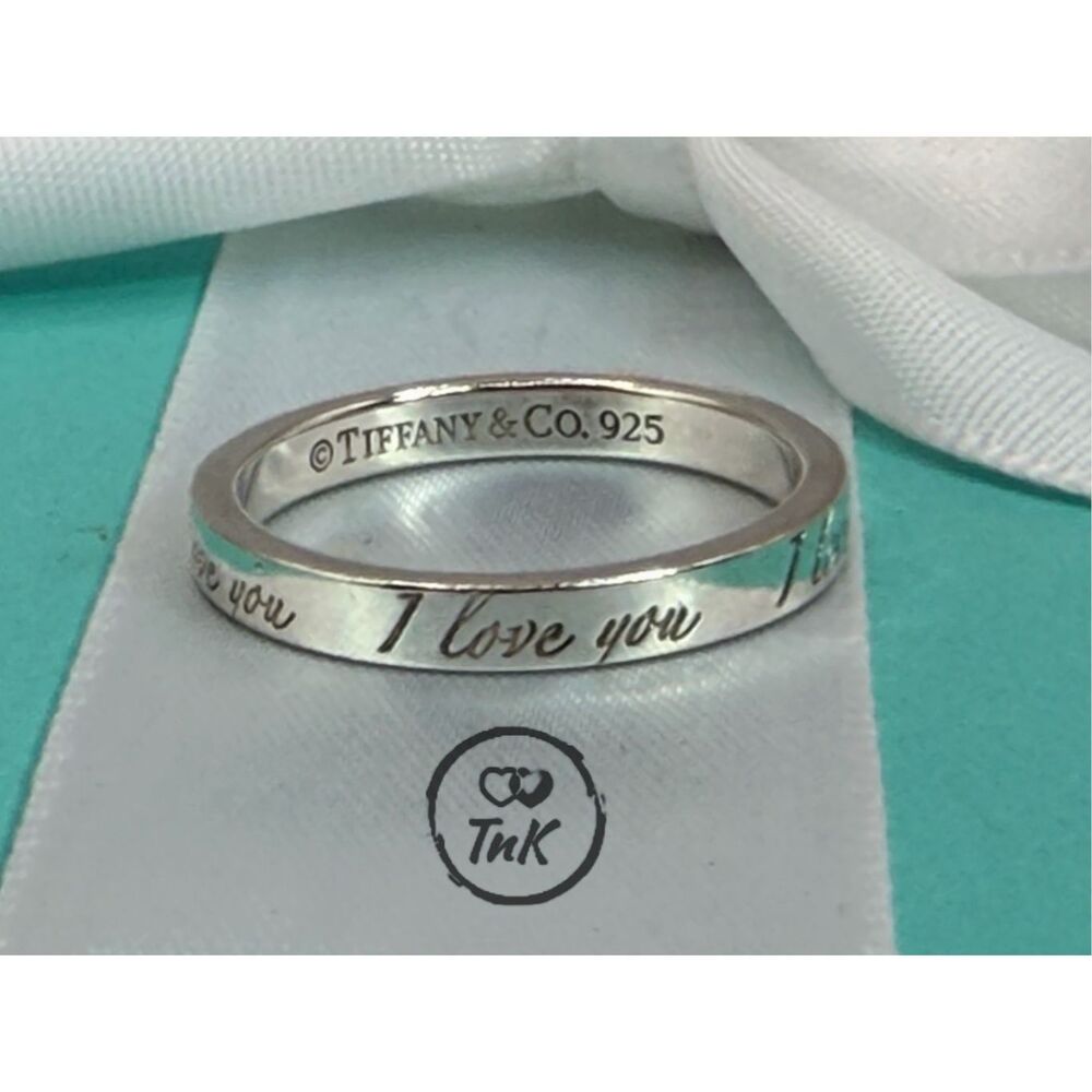 Tiffany Retired Notes "I Love You" Ring - Sterling Silver - Size 6.75 - Picture 2 of 16